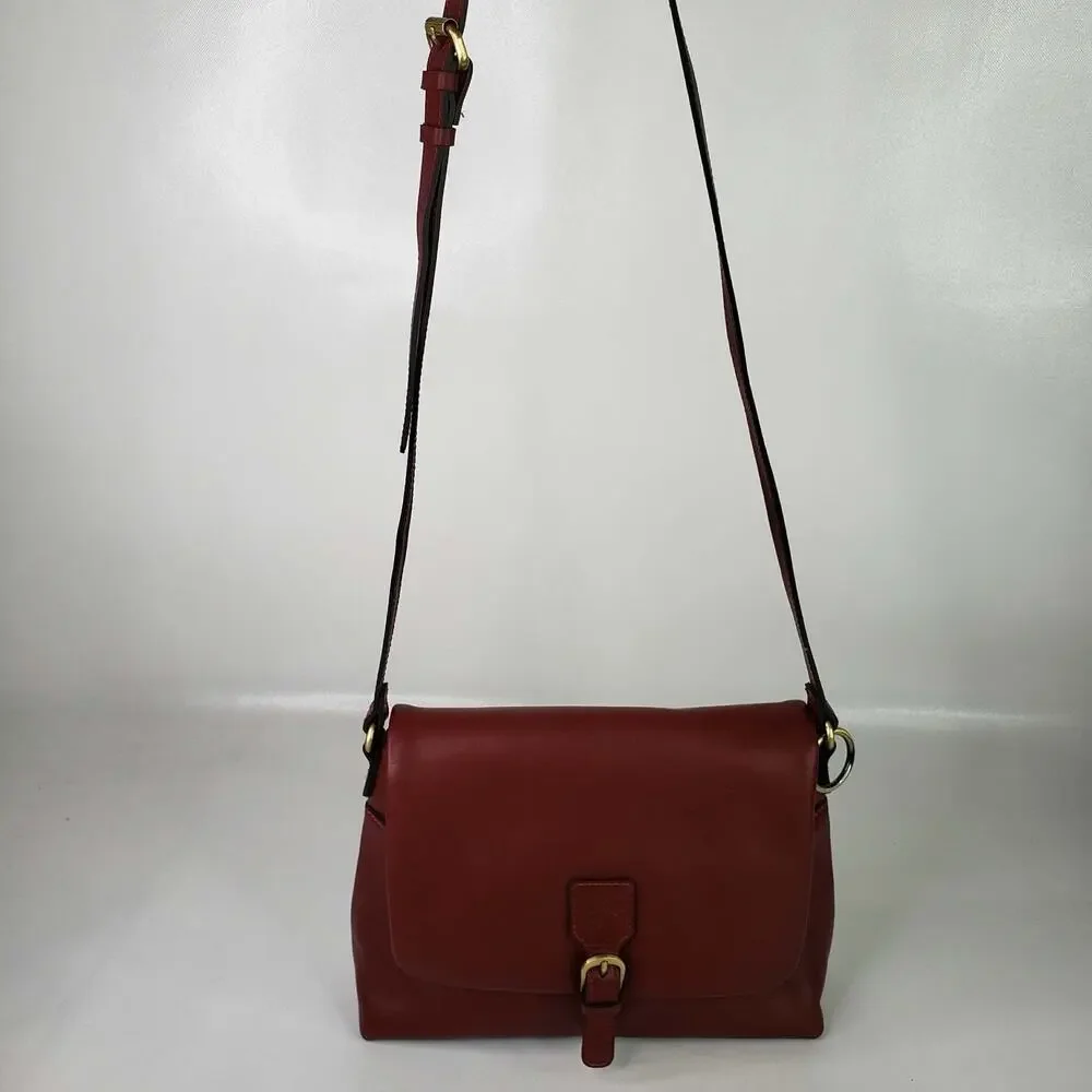 Patricia Nash Mili Purse Bag Leather Medium Flap Crossbody Red Boho Gold